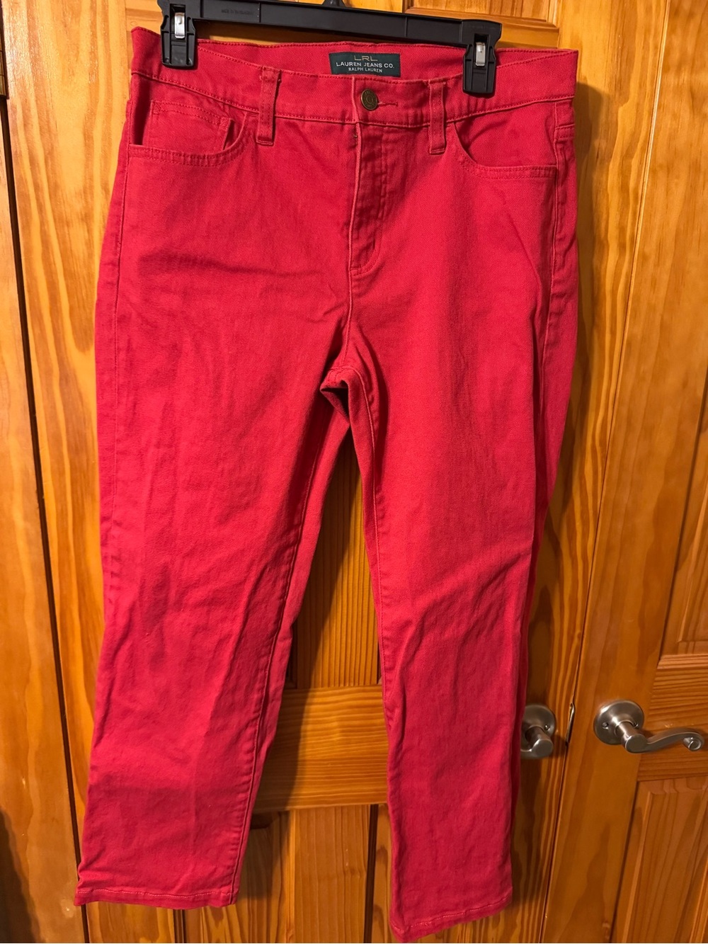 Lauren Jeans Co. Ralph Lauren VTGWomen’s Red Denim Straight Leg Jeans 10